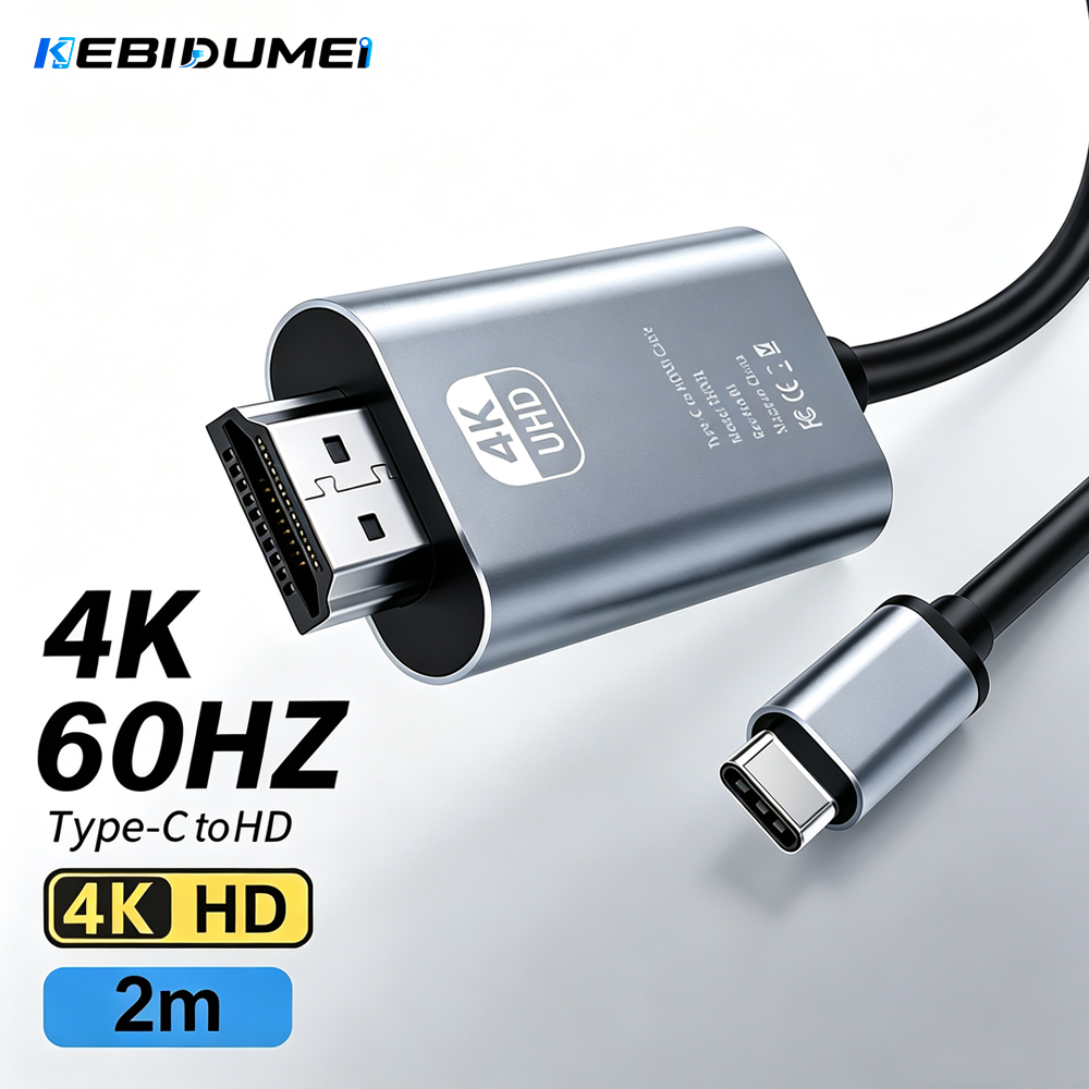 Home Cinema Portable - Cabo Conversor KEBIDUMEI 4K@60Hz Tipo-C para