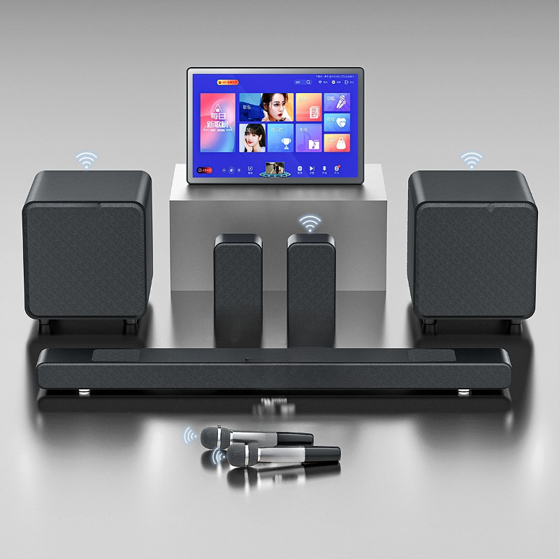 Home Cinema Karaoke Projector - TV LCD, estéreo externo, projetor para