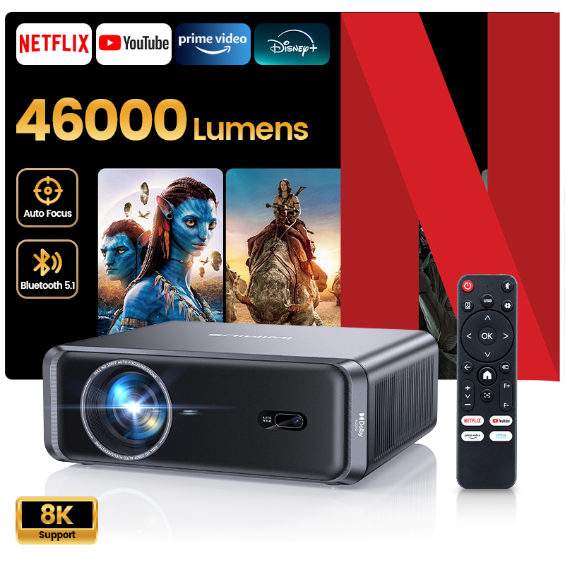 Netflix Home Cinema - Projetor Android Wifi Laresar A1 4K