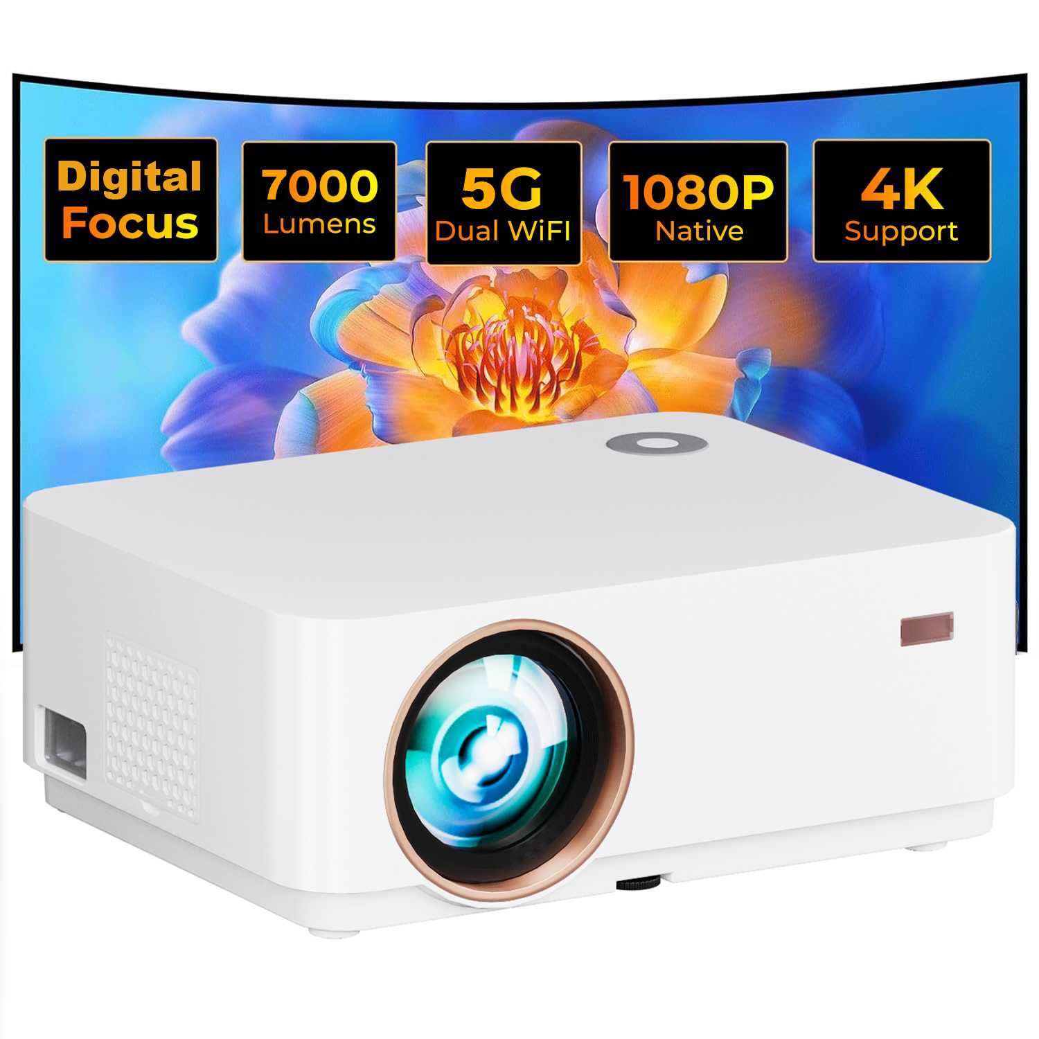 Home Cinema Mini - WZATCO-Projetor LED Full HD para Casa,