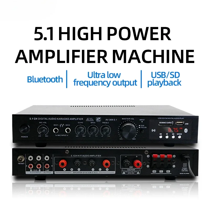 Home Cinema Audio System - AV-369BT Bluetooth 5.1 Amplificador de alto-falante
