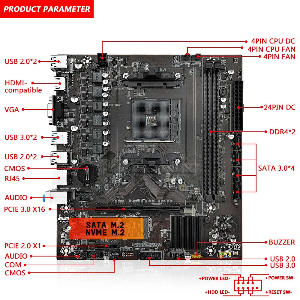 Placa-mãe MACHINIST B450 Proce - Home Cinema Video Processor avaliação e preço