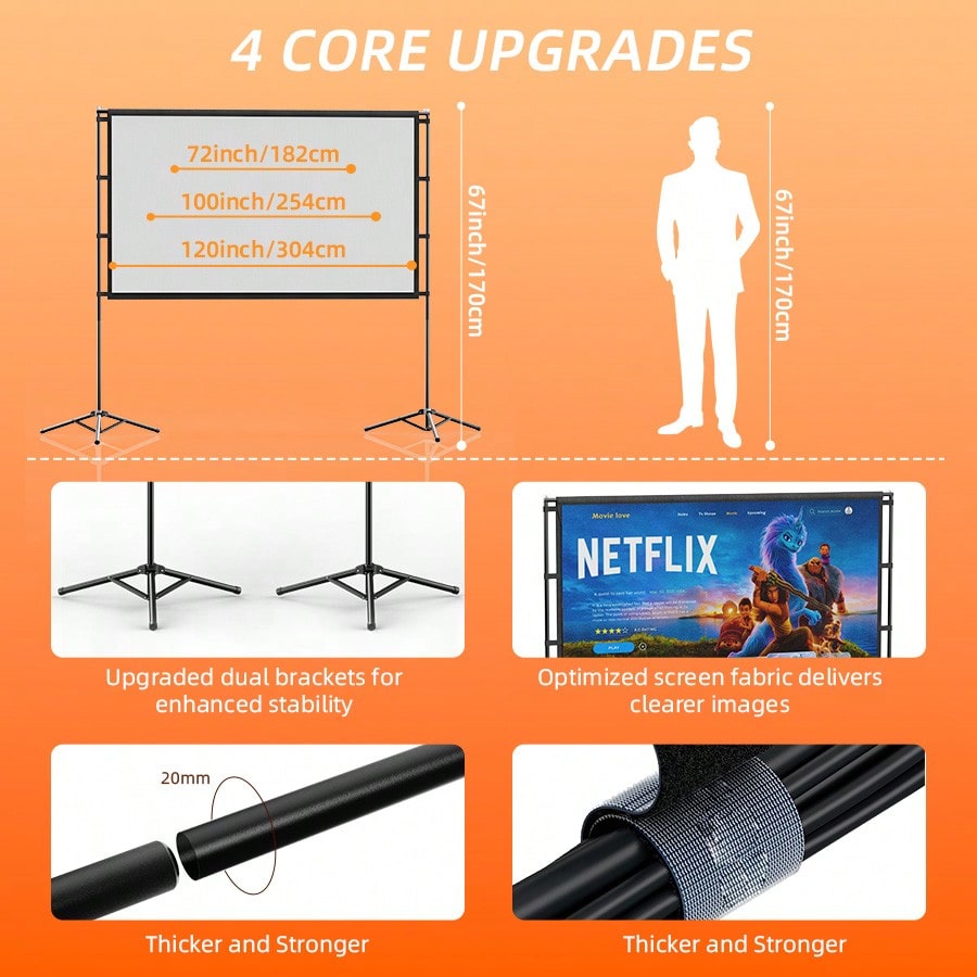 Tela de Projeção XBJ 100 Poleg - Home Cinema Portable avaliação e preço