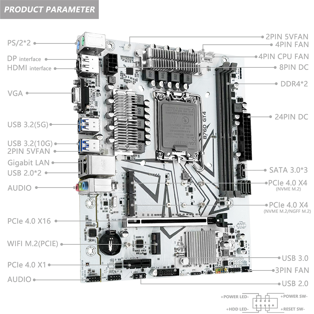 MACHINIST B760 GT4 DDR4 Placa- - Home Cinema Video Processor avaliação e preço