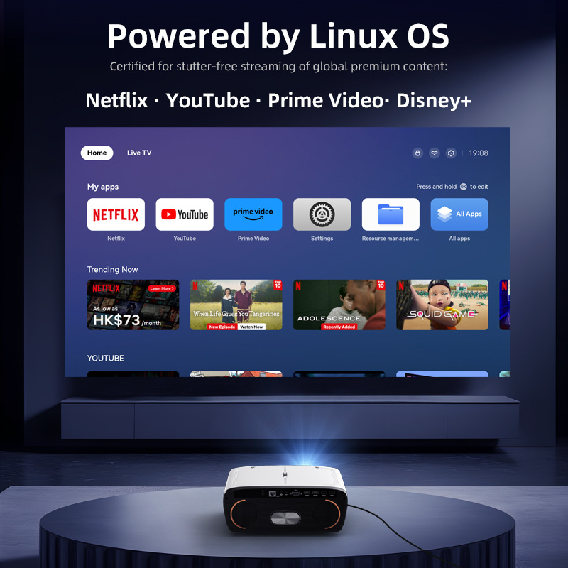 Projetor Portátil Nativo 1080P - Netflix Home Cinema avaliação e preço