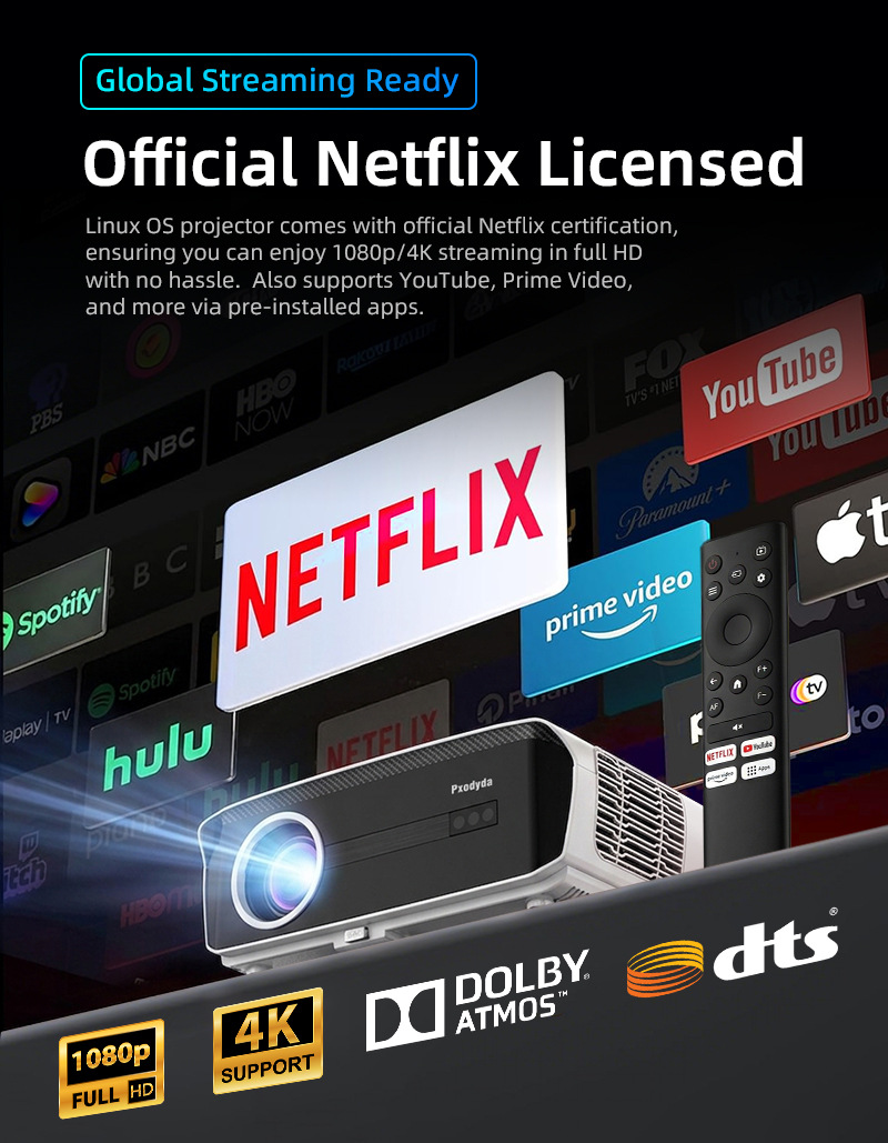 Projetor Portátil Nativo 1080P - Netflix Home Cinema avaliação e preço