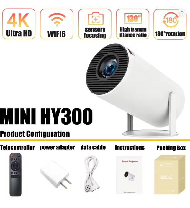 Mini Projetor Portátil HY300 A - Home Cinema Mini avaliação e preço